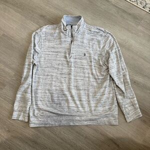 Izod Men's Light Gray 1/4 Zip-Up Sweater